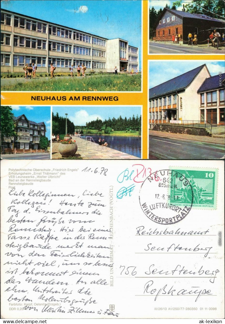 Neuhaus Rennweg Polytechnische Oberschule Friedrich Engels, Erholungsheim 1978 - Neuhaus