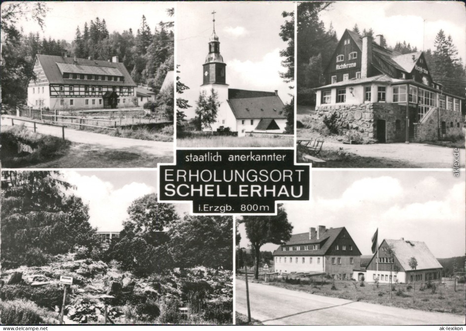 Schellerhau-Altenberg (Erzgebirge) Kirche, Gaststätte Richtkrone,  1983 - Schellerhau