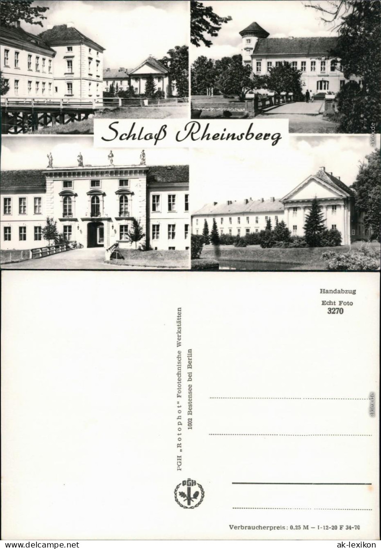 Ansichtskarte Rheinsberg Schloss 1970 - Rheinsberg