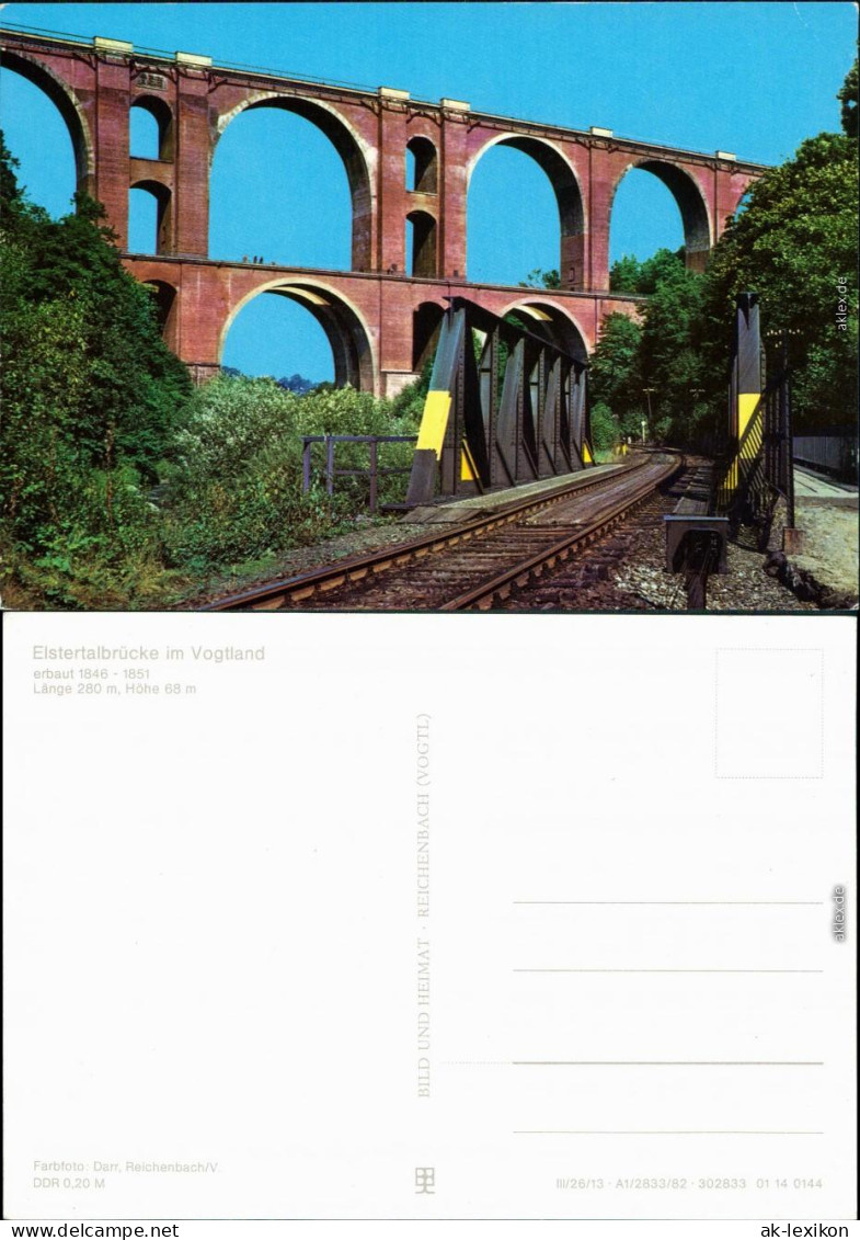 Jocketa-Pöhl Elstertalbrücke (erbaut 1846-51 - Länge 280 M, Höhe 68 M) 1981 - Poehl