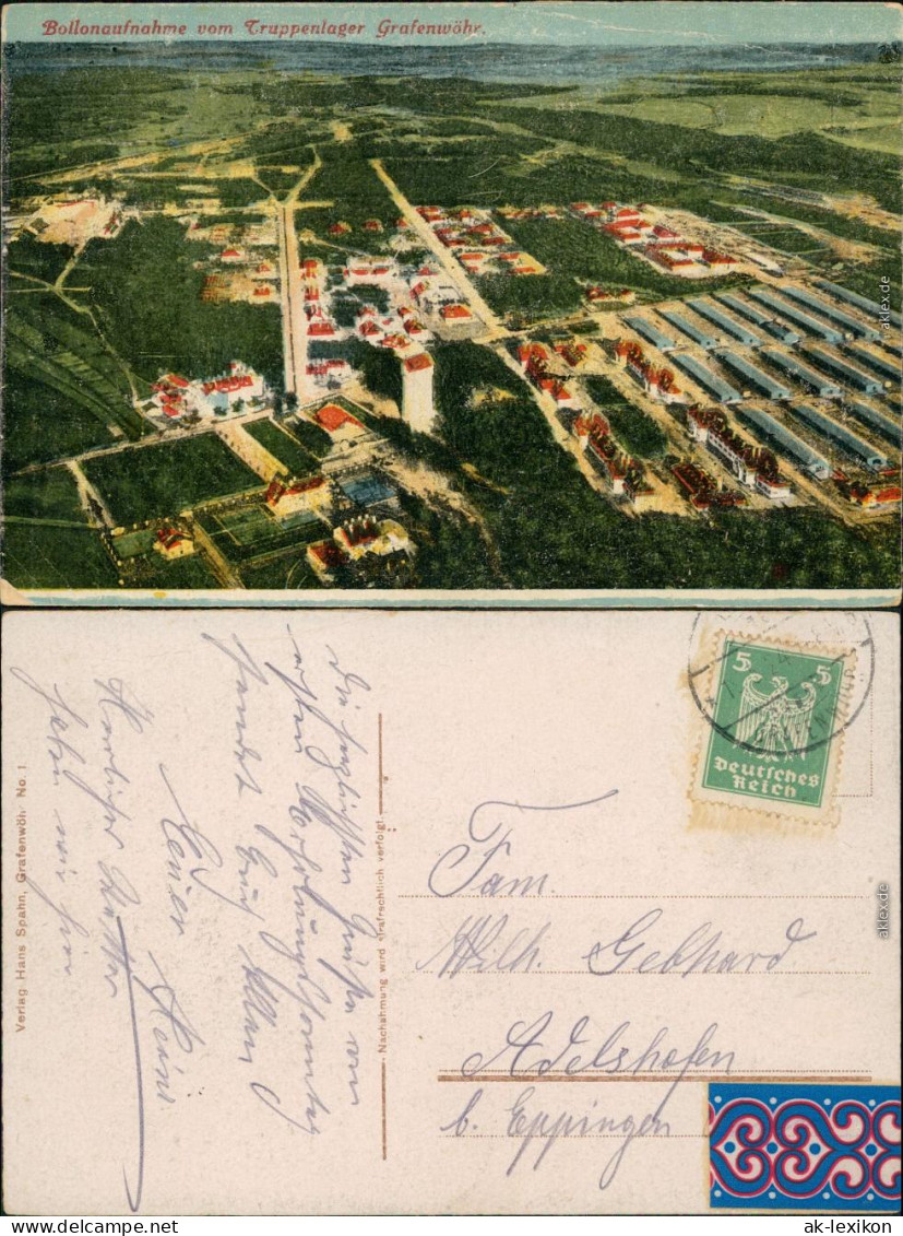 Ansichtskarte Grafenwöhr Ballonaufnahme Vom Truppenübungsplatz 1924 - Grafenwoehr