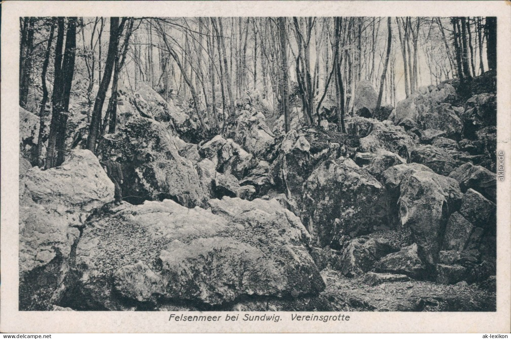 Ansichtskarte Hemer Felsenmeer, Vereinsgrotte 1919 - Hemer