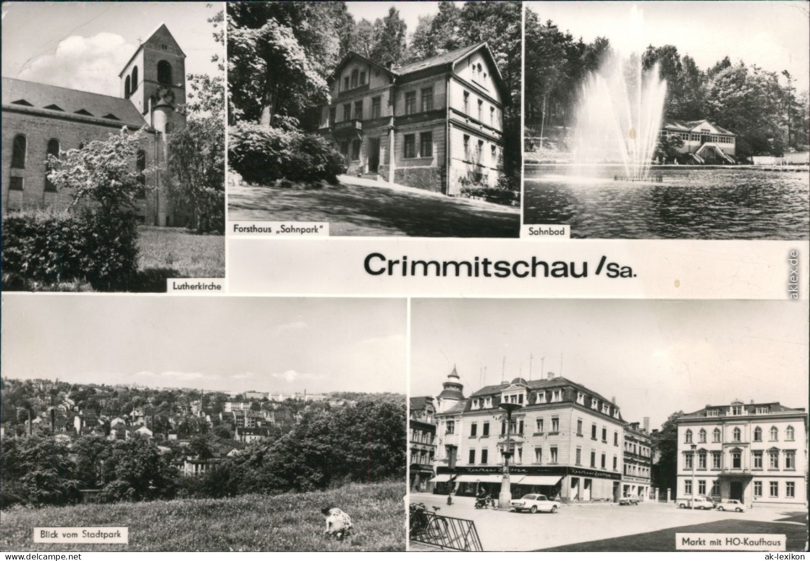 Crimmitschau Lutherkirche, Forsthaus, Sahnbad,  Kaufhaus 1979 - Crimmitschau