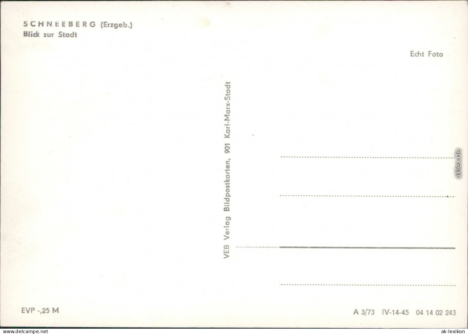 Ansichtskarte Schneeberg (Erzgebirge) Panorama-Ansicht 1973 - Schneeberg