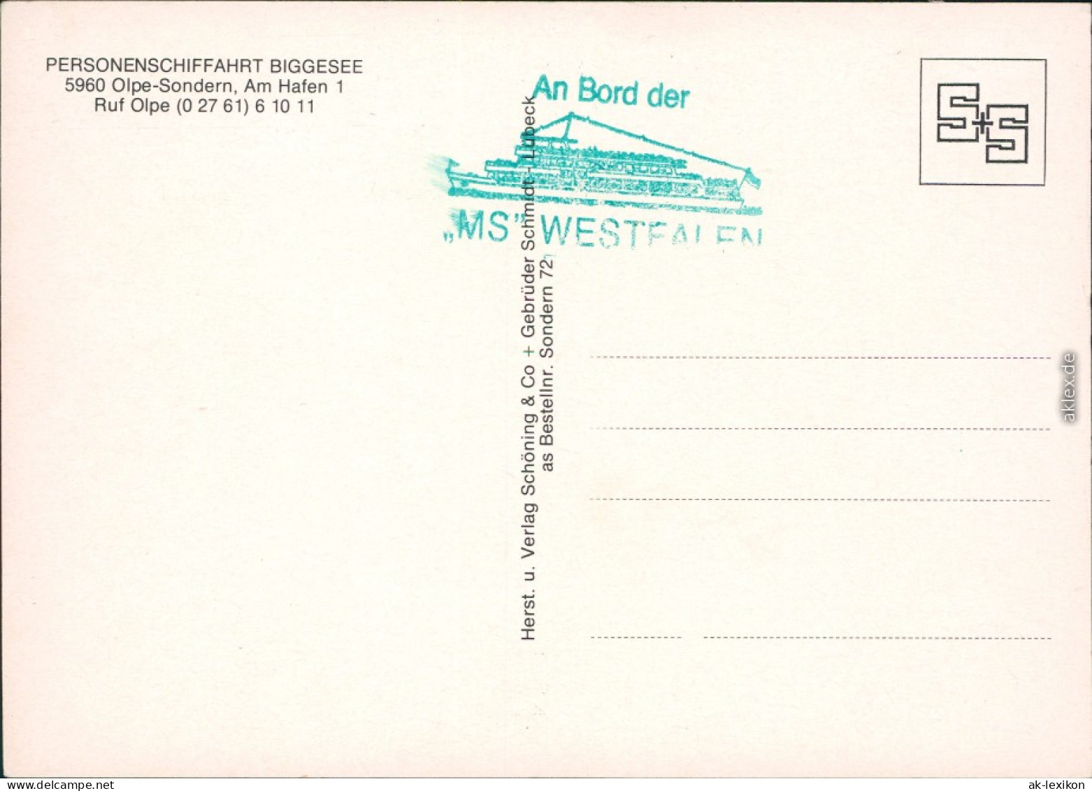 Ansichtskarte Attendorn Biggesee / Biggetalsperre, MS Westfalen 1990 - Attendorn
