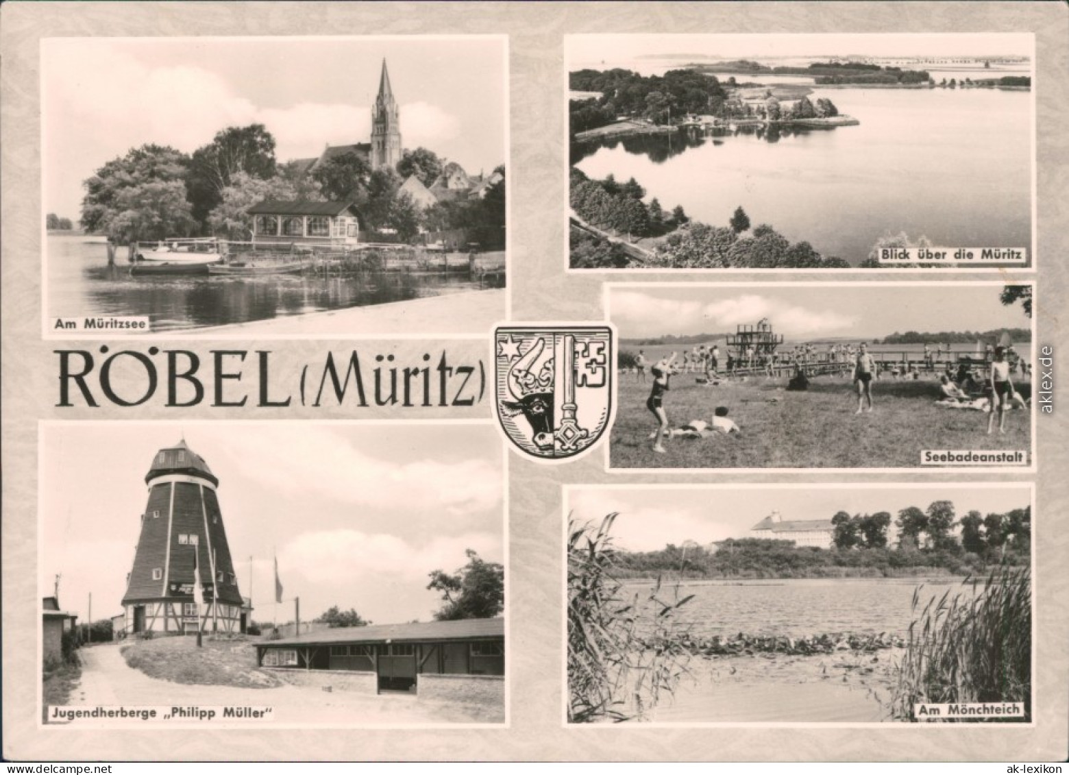 Röbel/Müritz Müritzsee, Jugendherberge, Seebadeanstalt, Mönchteich 1967 - Röbel
