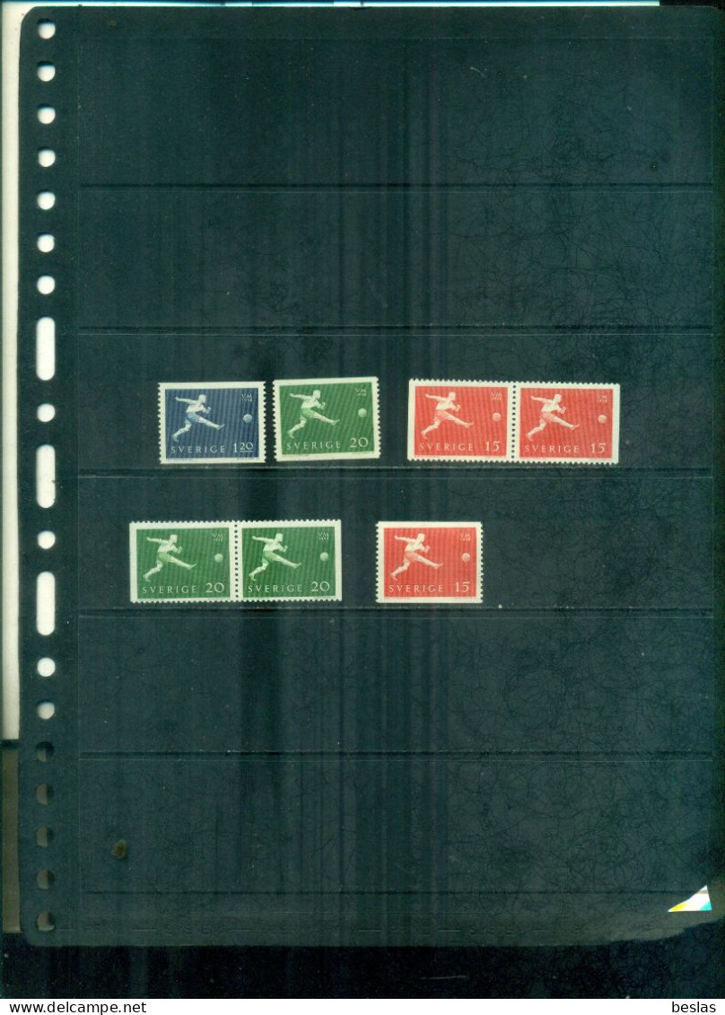 SUEDE CHAMPIONNAT DU MONDE DE FOOTBALL EN 1958 7 VAL NEUFS A PARTIR DE 0.90 EUROS - Unused Stamps