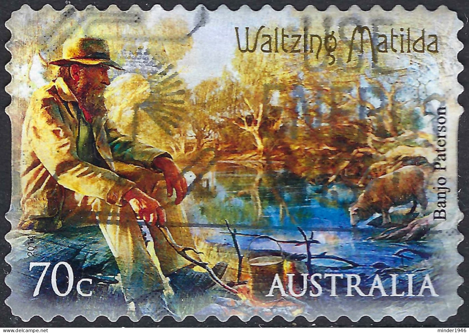 AUSTRALIA 2014 QEII 70c Multicoloured, Bush Ballads-Waltzing Matilda Self Adhesive Stamp SG4181 FU - Usados