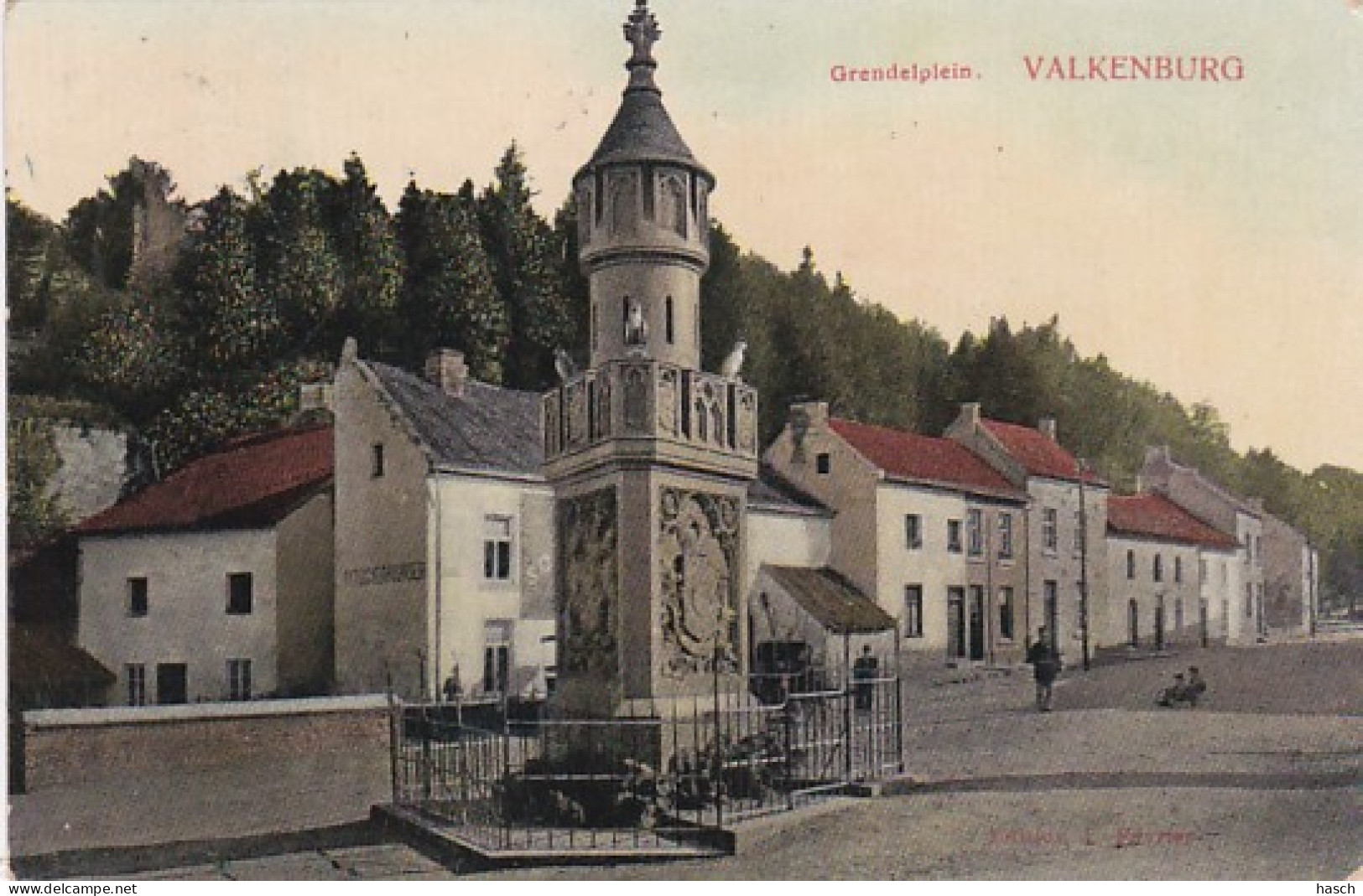 485081Valkenburg, Grendelplein. 1907. (zie Hoeken) - Valkenburg