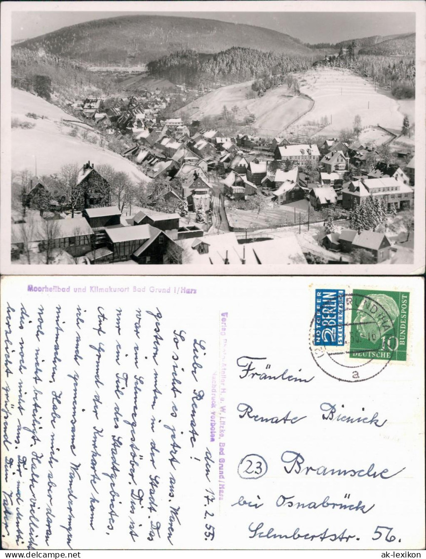 Ansichtskarte Bad Grund (Harz) Stadt Im Winter 1955  - Bad Grund