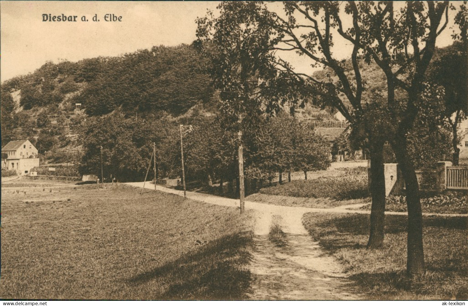 Ansichtskarte Diesbar (Elbe)-Nünchritz (Elbe) Partie Am Elbweindorf 1924 - Diesbar-Seusslitz