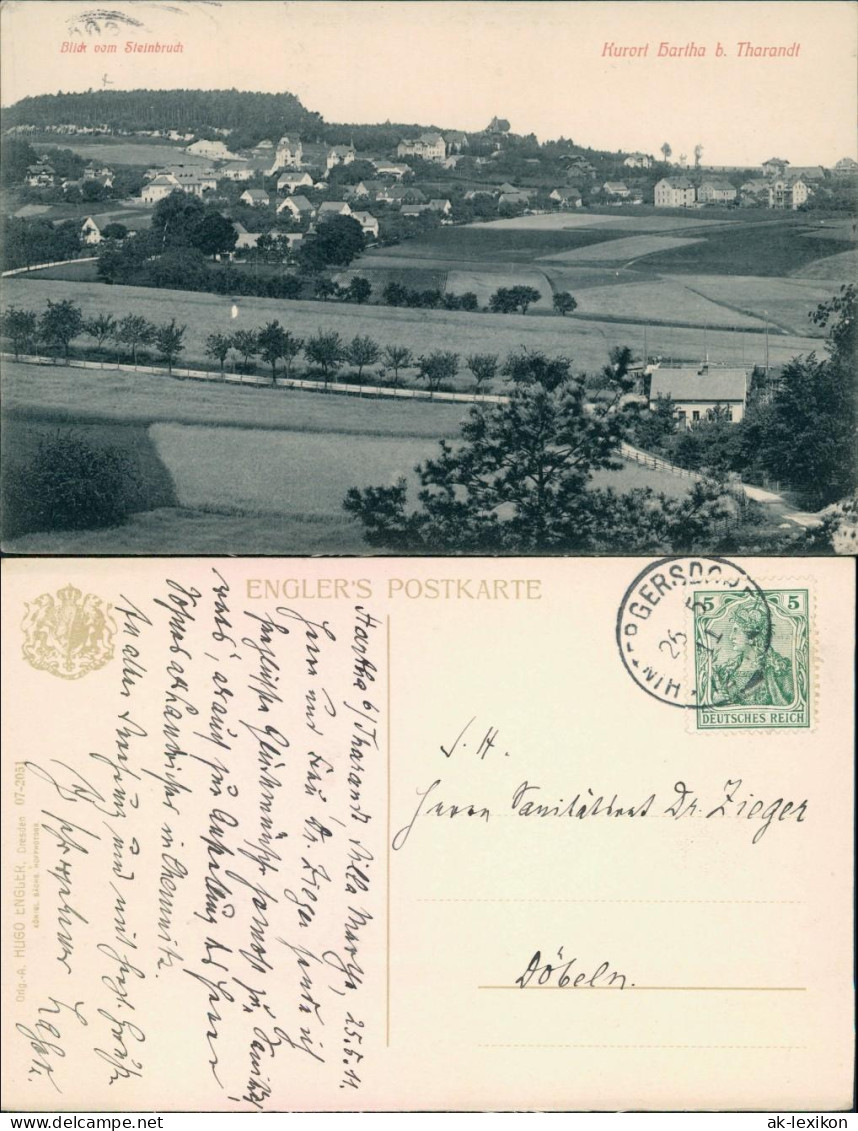 Ansichtskarte Hartha Blick Vom Steinbruch 1911 - Hartha