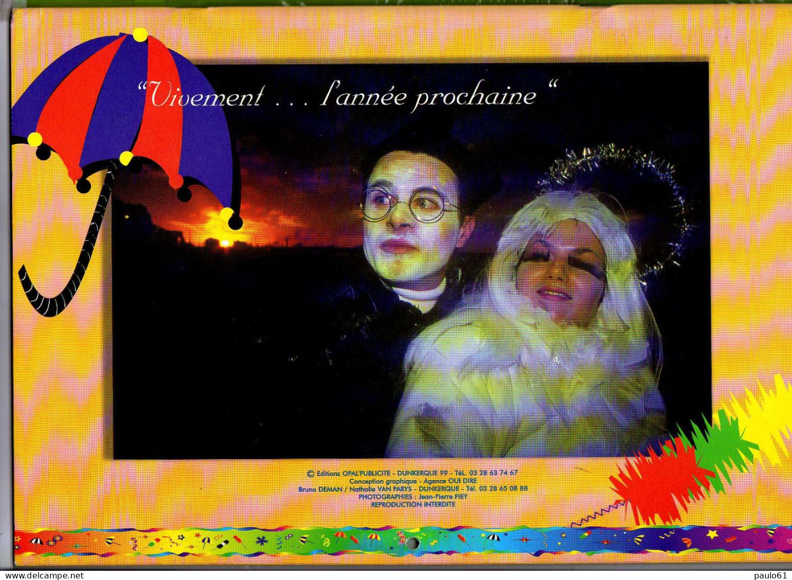 DUNKERQUE  Calendrier  Du Carnaval De La Region  DUNKERQUOISE Année 1999 - Tamaño Grande : 1991-00