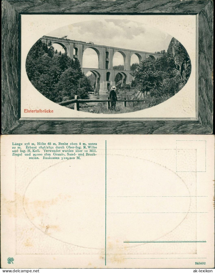 Ansichtskarte Jocketa-Pöhl Elstertalbrücke 1910 Passepartout - Poehl