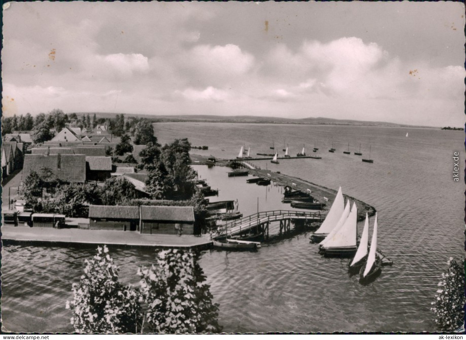 Ansichtskarte Steinhude-Wunstorf Hafen, Insel Wilhelmstein 1958 - Wunstorf