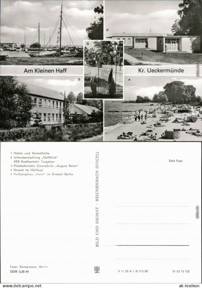 Ueckermünde Hafen, Strandhalle, Urlaubersiedlung, Haffjungfrau 1980 - Ueckermuende