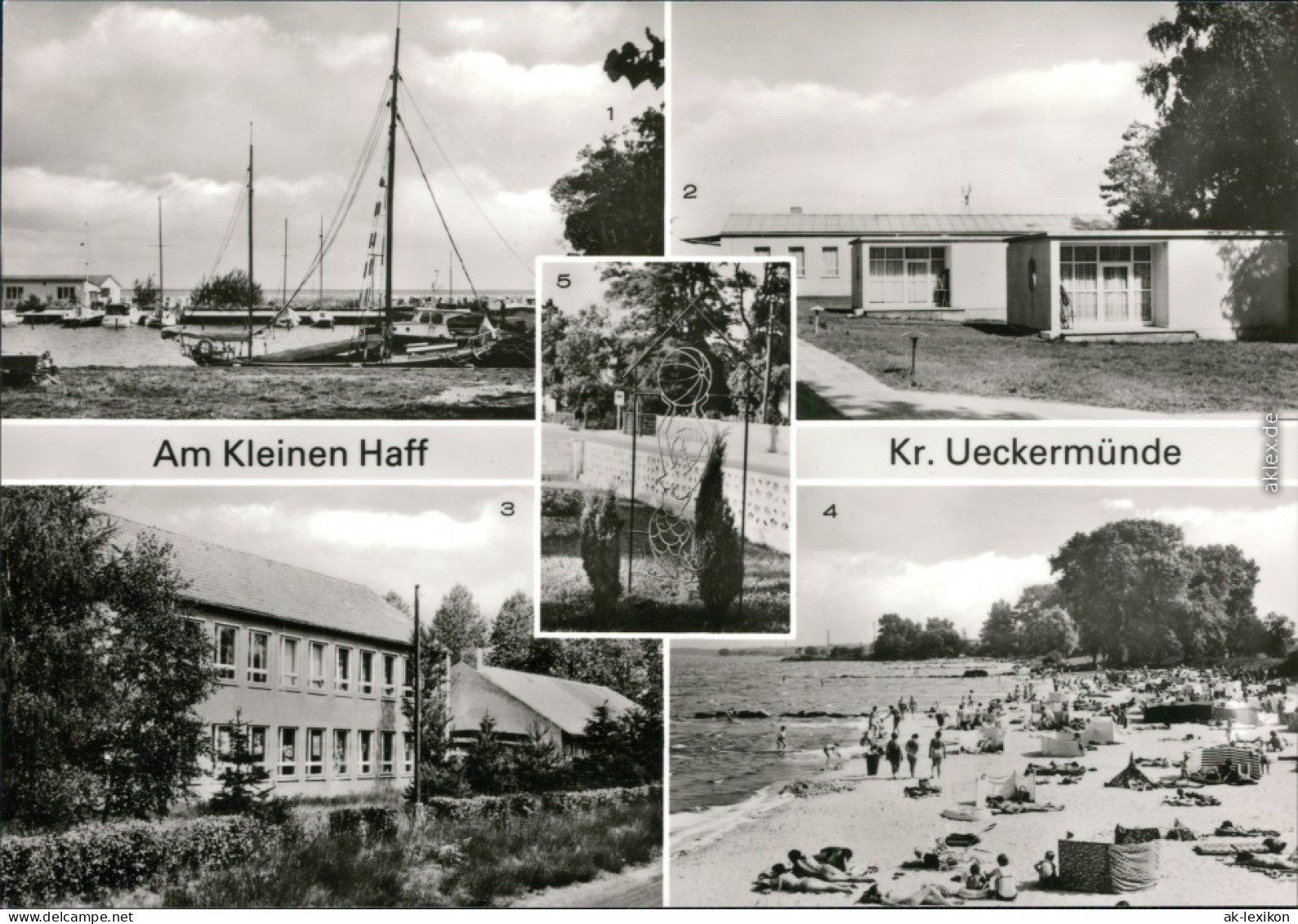 Ueckermünde Hafen, Strandhalle, Urlaubersiedlung, Haffjungfrau 1980 - Ückermünde