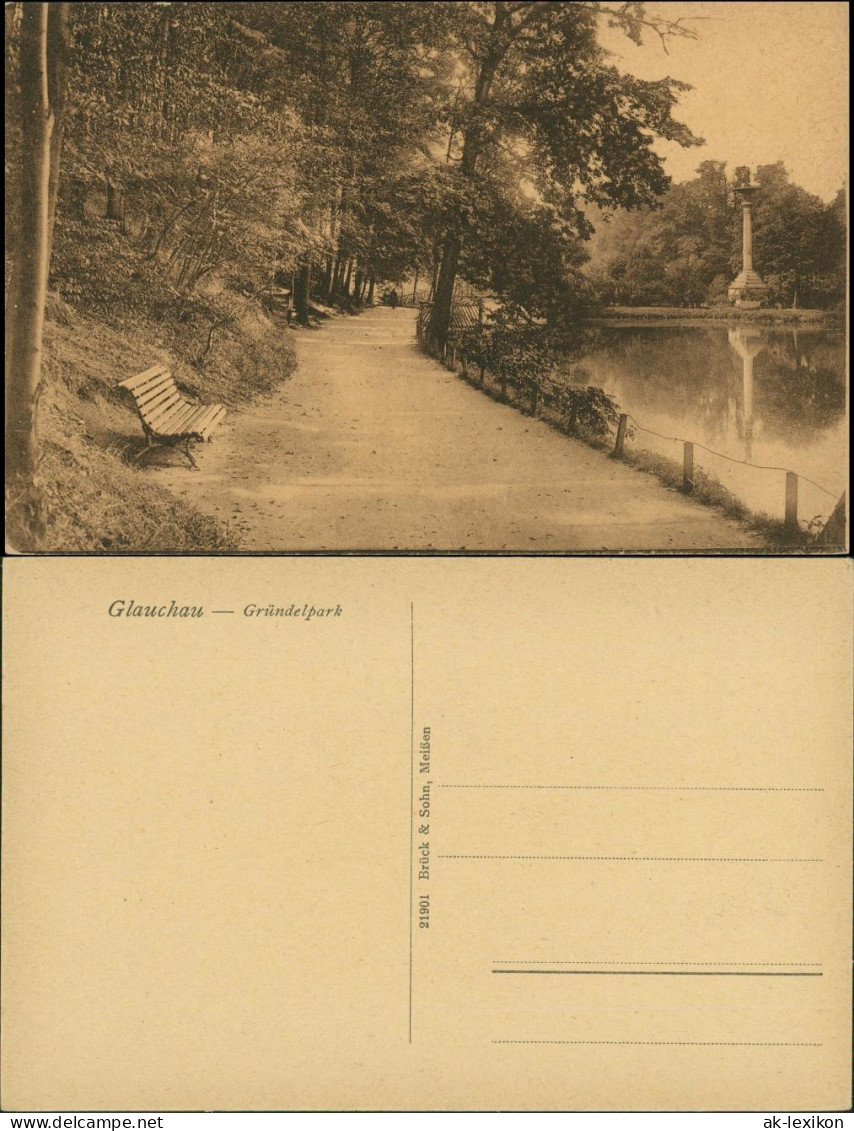 Ansichtskarte Glauchau Gründelpark 1913 - Glauchau