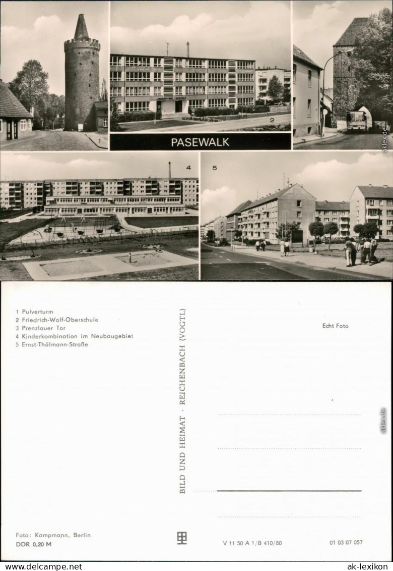 Pasewalk Pulverturm, Oberschule, Prenzlauer Tor, KITA, Ernst-Thäl.-Straße 1980 - Pasewalk