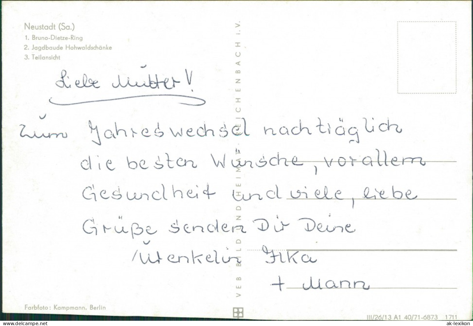 Neustadt (Sachsen) Bruno-Dietze-Ring, Jagdbaude, Teilansicht 1971 - Neustadt