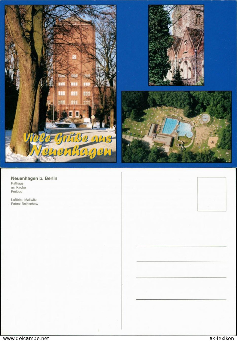 Ansichtskarte Neuenhagen Bei Berlin Rathaus, Ev. Kirche, Freibad 1995 - Neuenhagen B. Berlin
