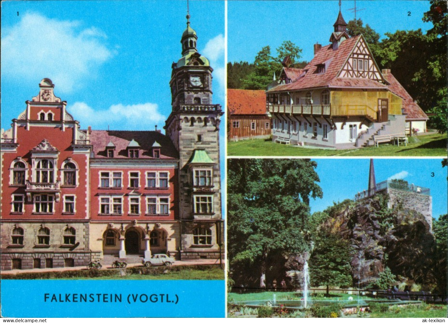 Falkenstein (Vogtland) Rathaus, Erholungsheim Hanneloh, Schloßfelsen 1976/1974 - Falkenstein (Vogtland)