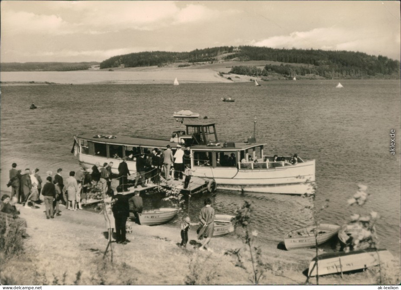 Ansichtskarte Pöhl Talsperre, Bootsanlegestelle Mit MS "Vogtland" 1967 - Pöhl