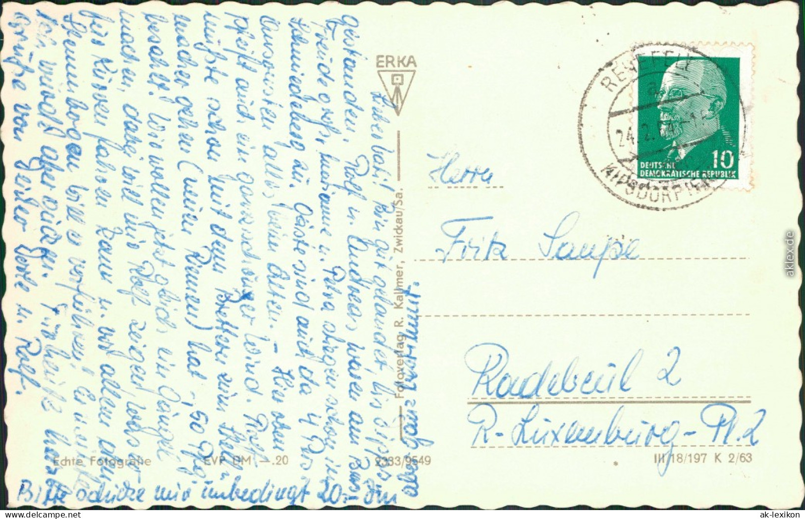 Ansichtskarte Rehefeld-Altenberg (Erzgebirge) Grenzbaude 1963 - Rehefeld