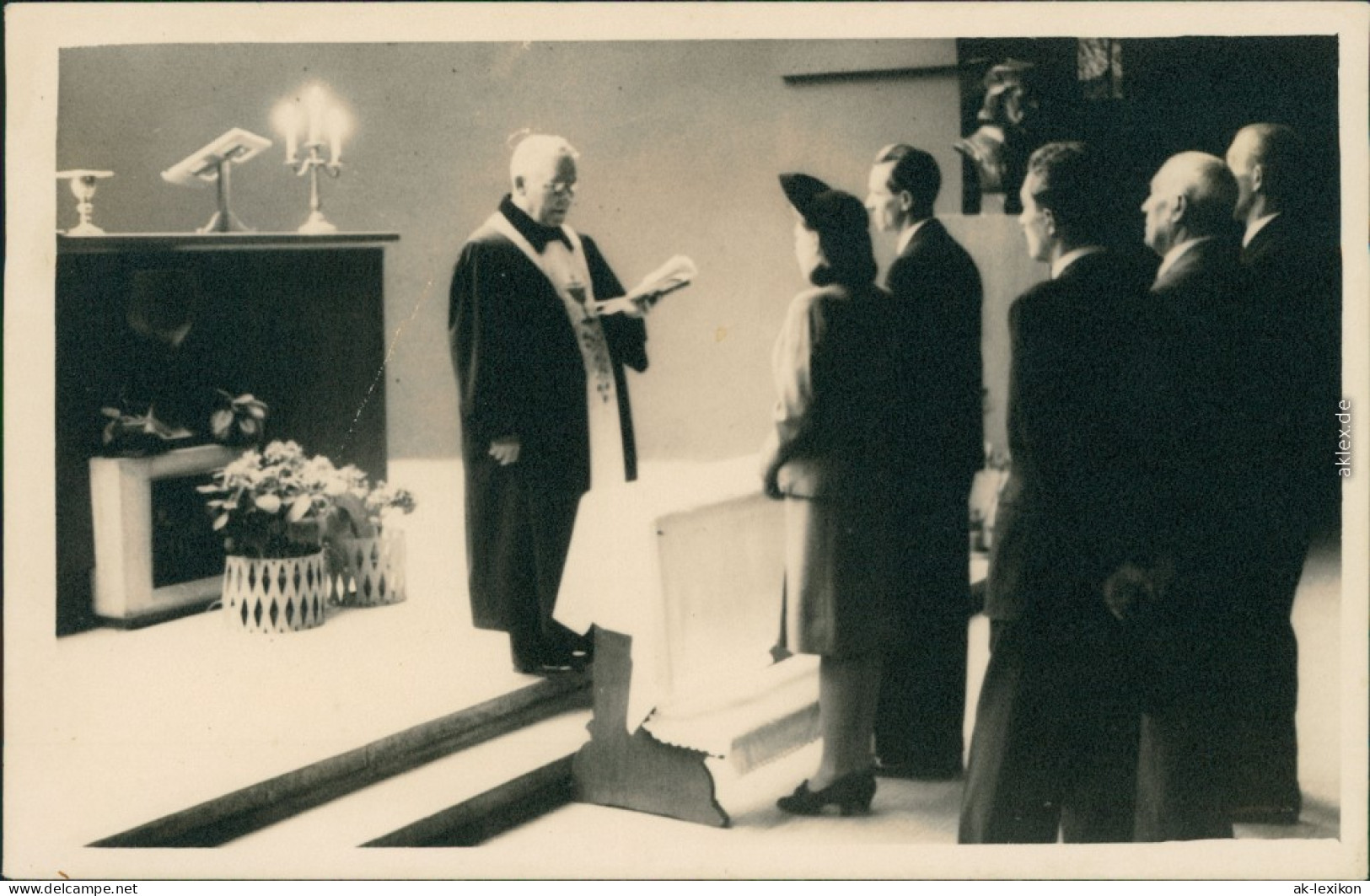  Hochzeit - Gruppenfotos - Trauung Mit Pfarrer Und Trauzeugen 1948 Privatfoto  - Hochzeiten