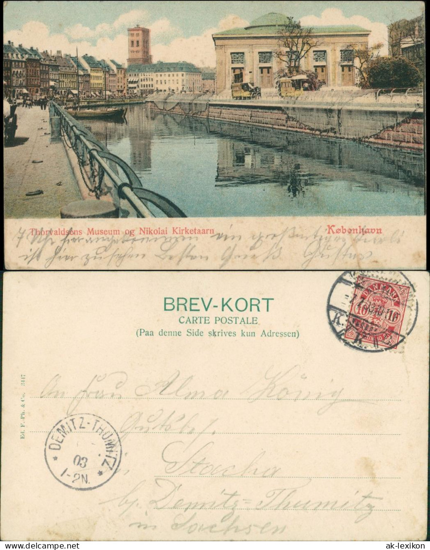 Postcard Kopenhagen København Thorvaldsens Museum - Straße 1903 - Danemark
