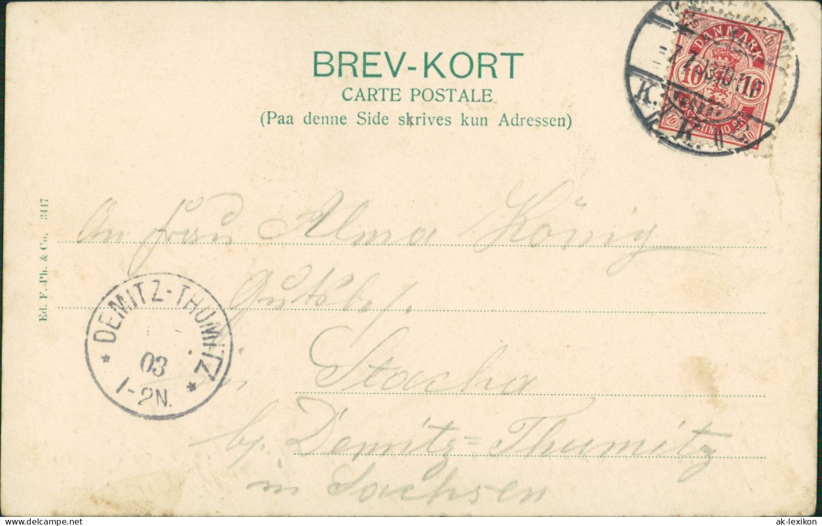 Postcard Kopenhagen København Thorvaldsens Museum - Straße 1903 - Danemark