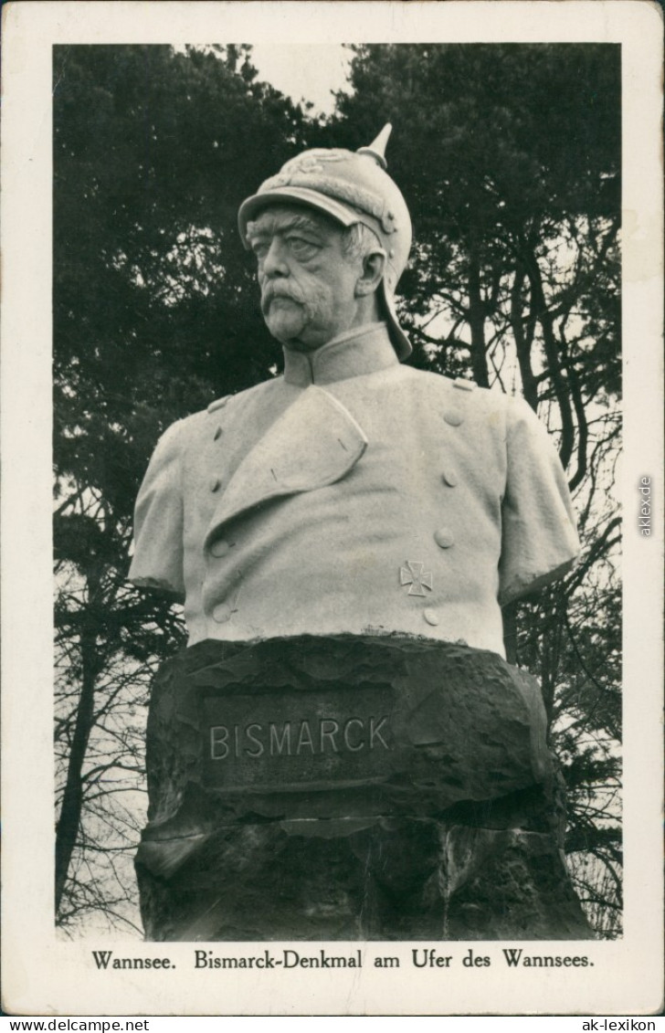 Ansichtskarte Wannsee-Berlin Bismarck-Denkmal Am Ufer Des Wannsee 1934  - Wannsee
