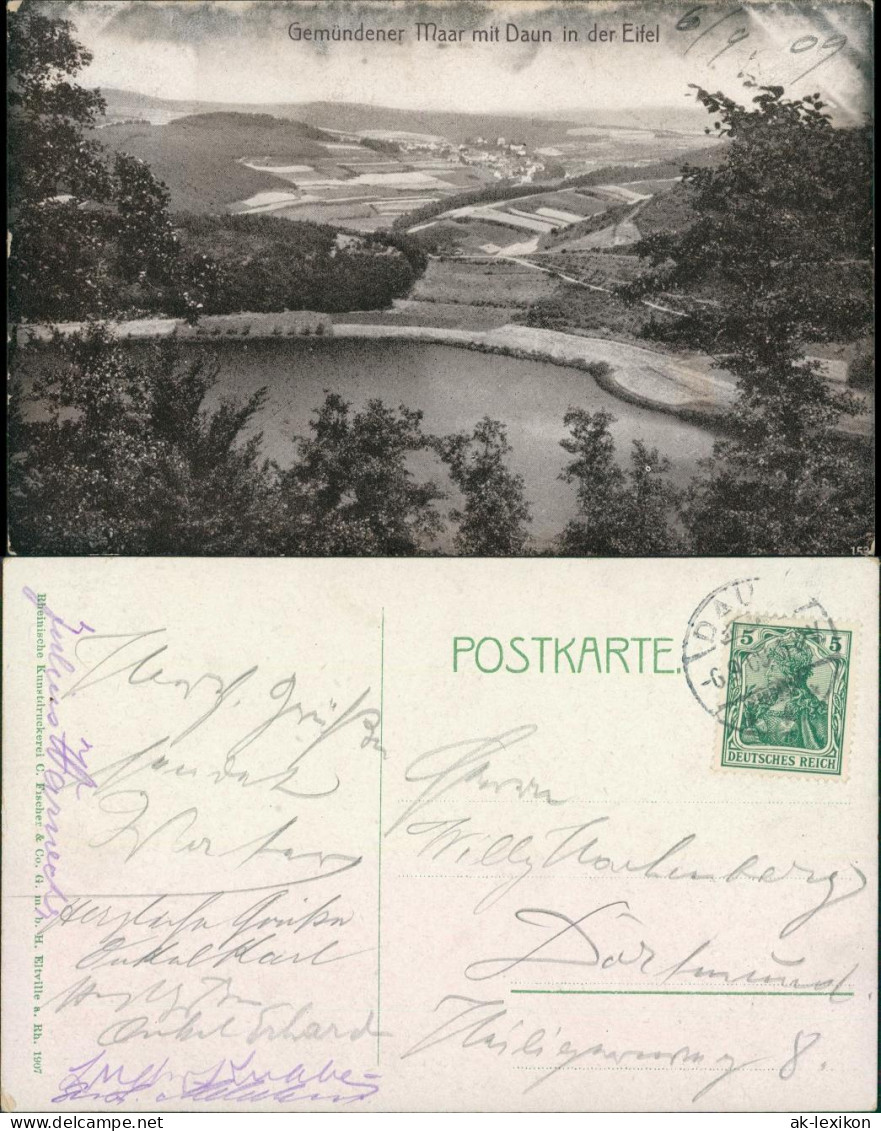 Ansichtskarte Daun Gemündener Maar Mit Stadt 1907  - Daun