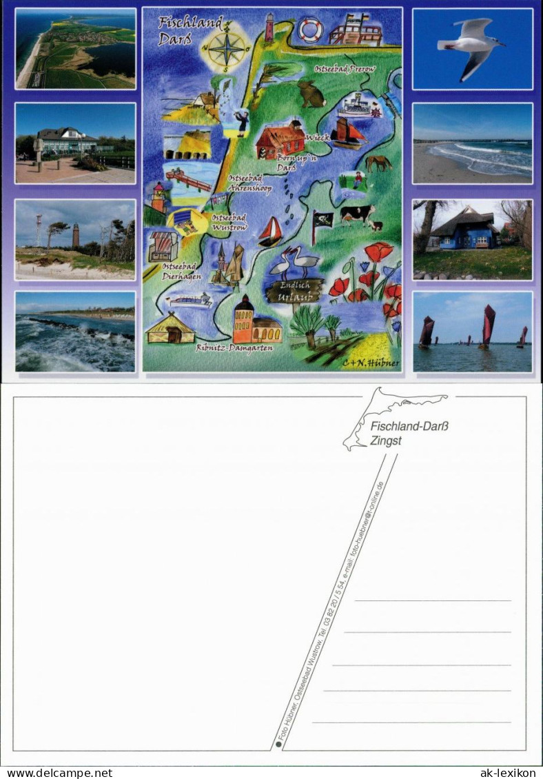Fischland Mehrbildkarte Mit Umgebungskarte, Ostsee-Ansichten 1997 - Zingst