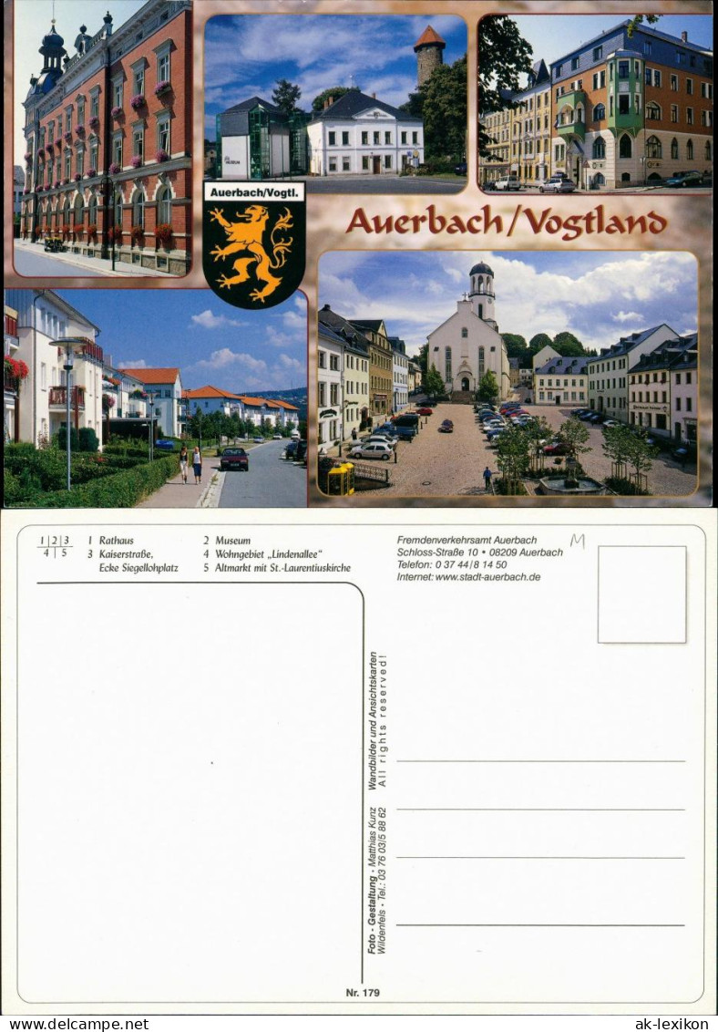 Auerbach (Vogtland) Mehrbild-AK Mit Kaiserstraße, Wohngebiet Lindenalle,  1990 - Auerbach (Vogtland)