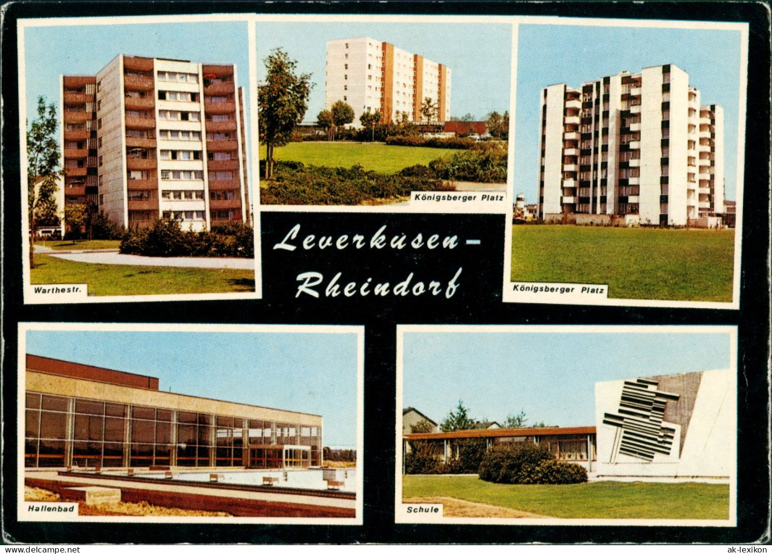 Leverkusen RHEINDORF Fotos Warthestr. Königsberger Platz Hallenbad Schule 1975 - Leverkusen