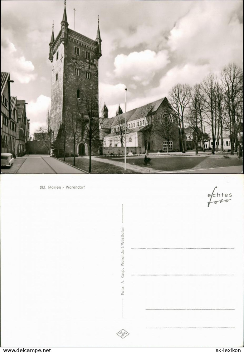 Ansichtskarte Warendorf Skt. Marien Kirche Strassen Partie 1960 - Warendorf