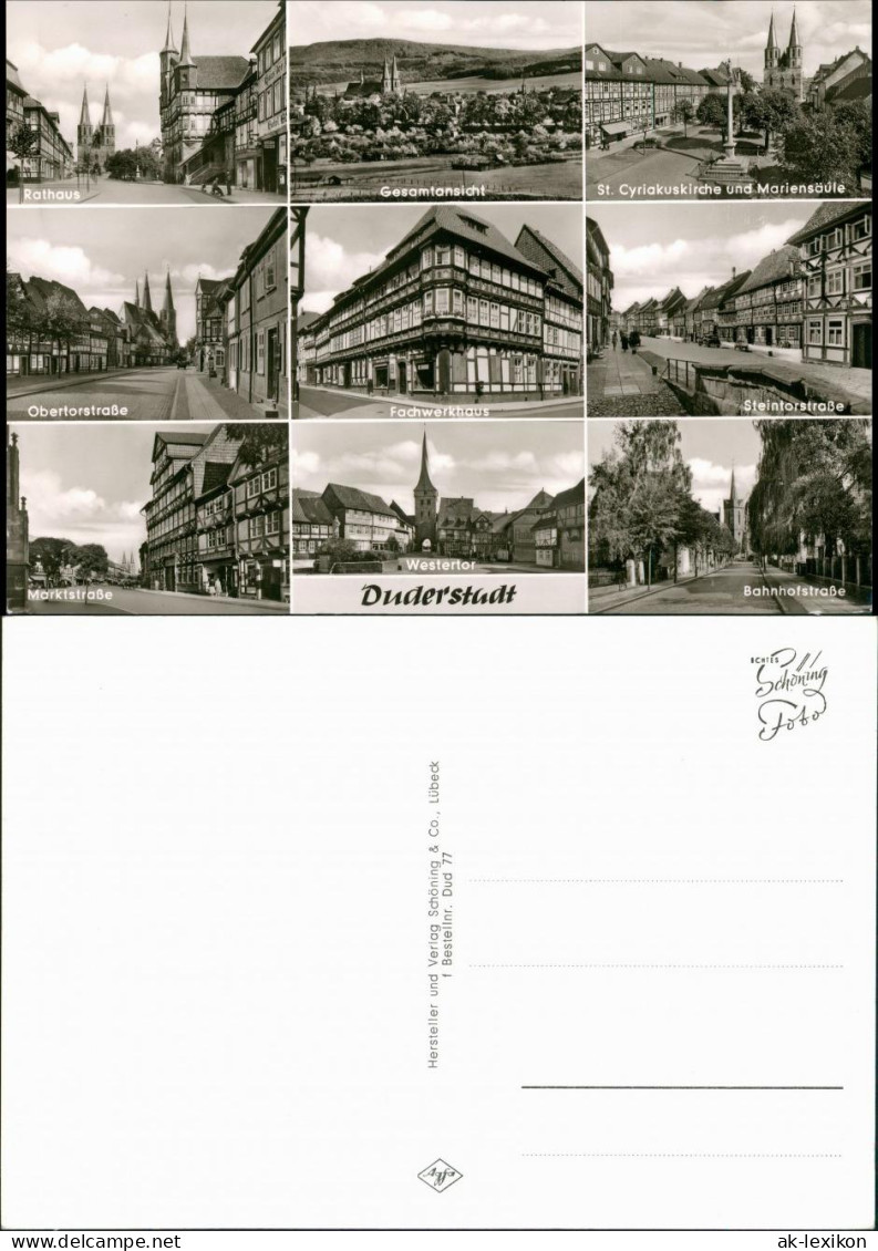 Duderstadt Mehrbild-AK Strassen, Fachwerkhaus, Kirche Mariensäule Uvm. 1965 - Duderstadt