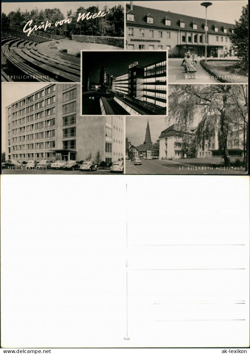 Ansichtskarte Gütersloh Miele: Fabrik, Bühne, Bahnhof 1962 - Guetersloh