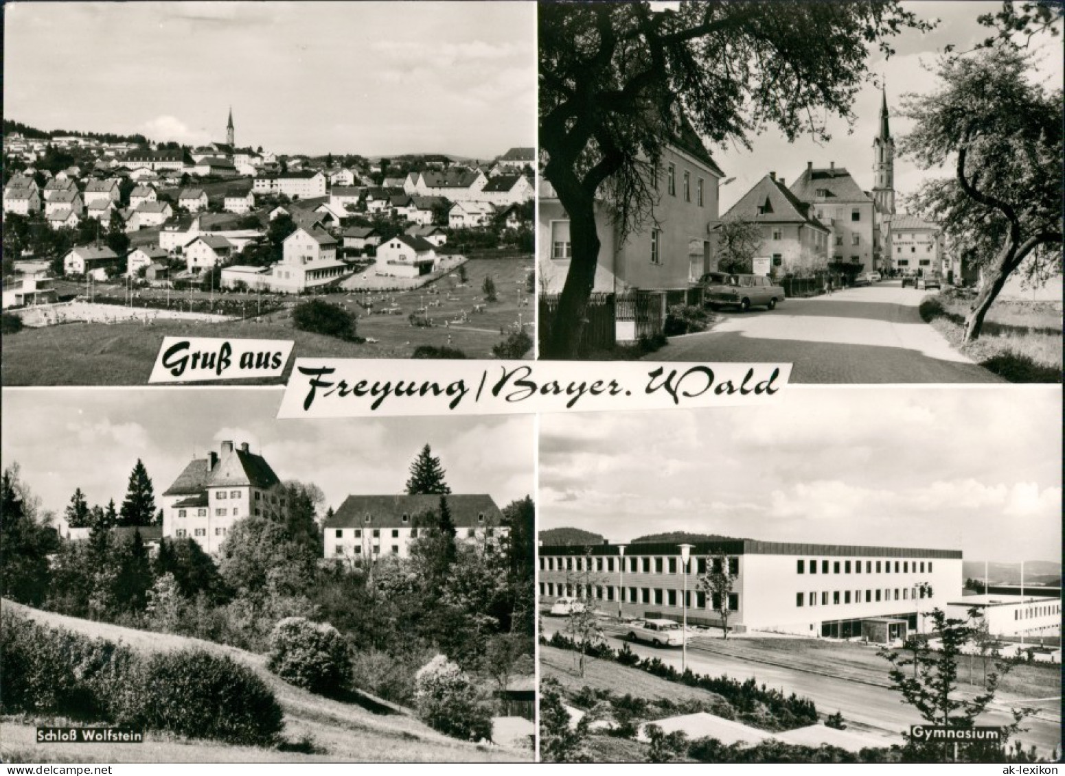 Ansichtskarte Freyung Mehrbild-AK Strassen, Schloss Wolfstein, Gymnasium 1970 - Freyung