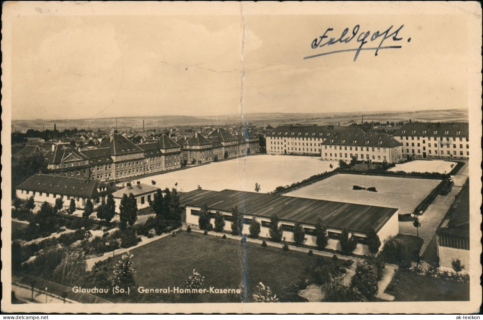 Ansichtskarte Glauchau Blick über Die General Hammer Kaserne 1940 - Glauchau