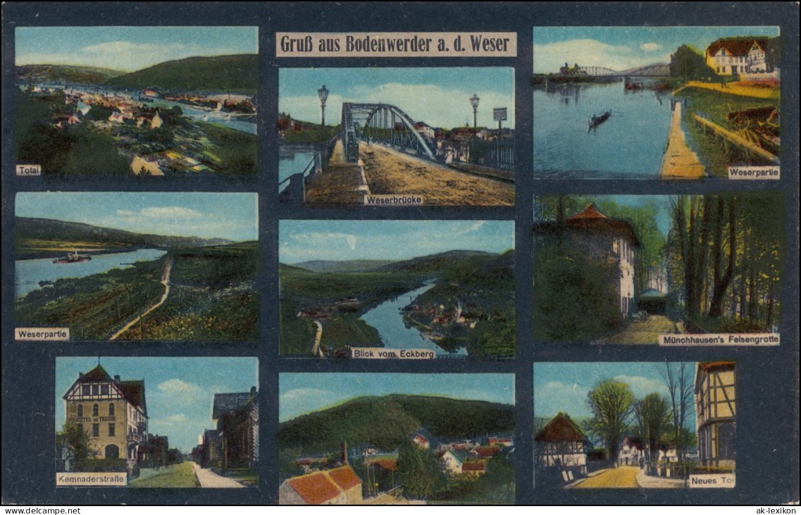 Ansichtskarte Bodenwerder Kemmenadenstraße, Brücke, Wasserpartie 1922 - Bodenwerder