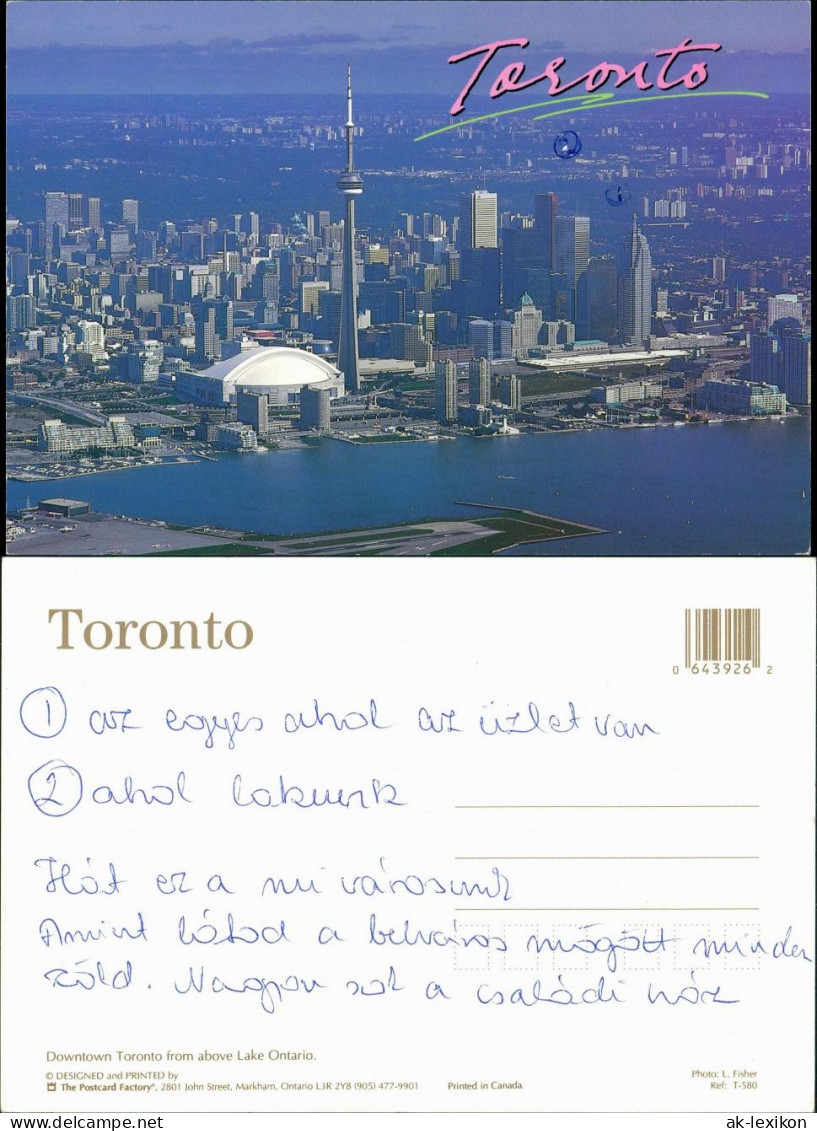 Postcard Toronto Luftbild Stadt CN Tower 1999 - Other & Unclassified