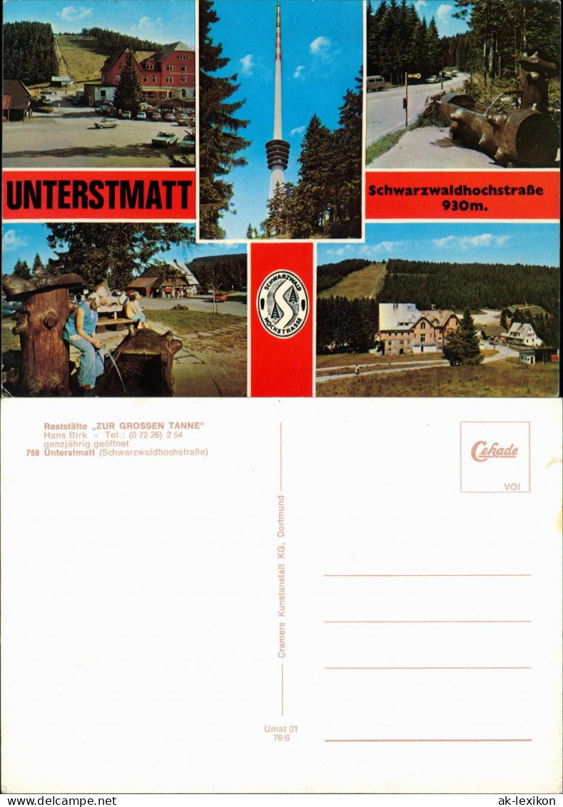 Ansichtskarte Unterstmatt-Bühl (Baden) MB: Straßen: Fernsehturm 1976 - Buehl
