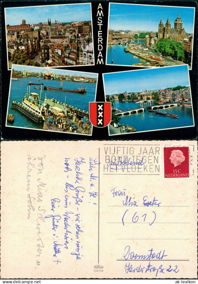 Postkaart Amsterdam Amsterdam Mehrbild-AK 4 Stadt-Ansichten 1965 - Amsterdam