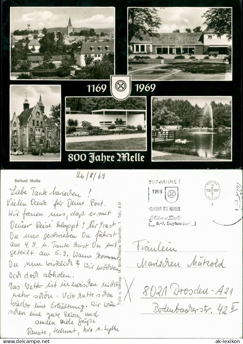 Ansichtskarte Melle MB: Stadt, Park, Anlagen 1969 - Melle