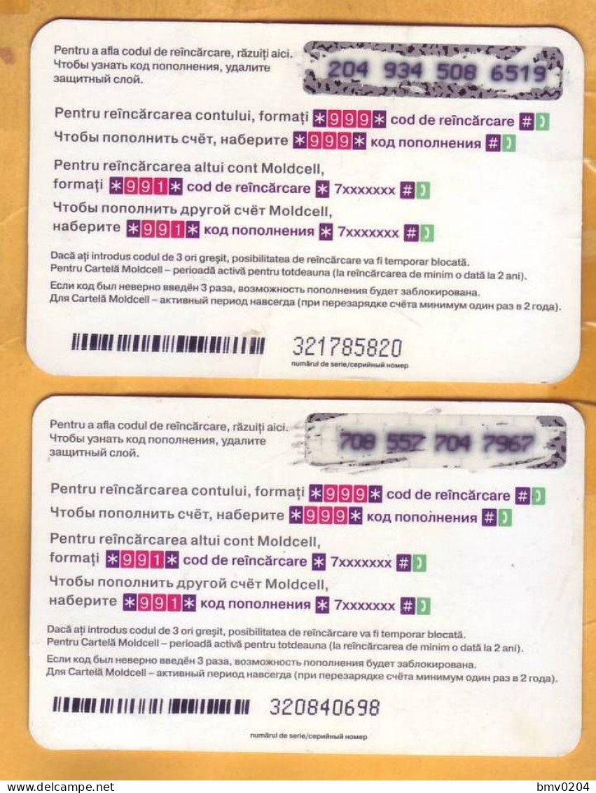 2005  Moldova Moldavie Moldau Used 50,100 Pulses Telephone 2 Cards - Moldavia