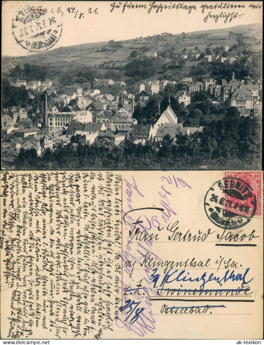 Ansichtskarte Sebnitz Stadtpartie - Fabriken 1921 - Sebnitz