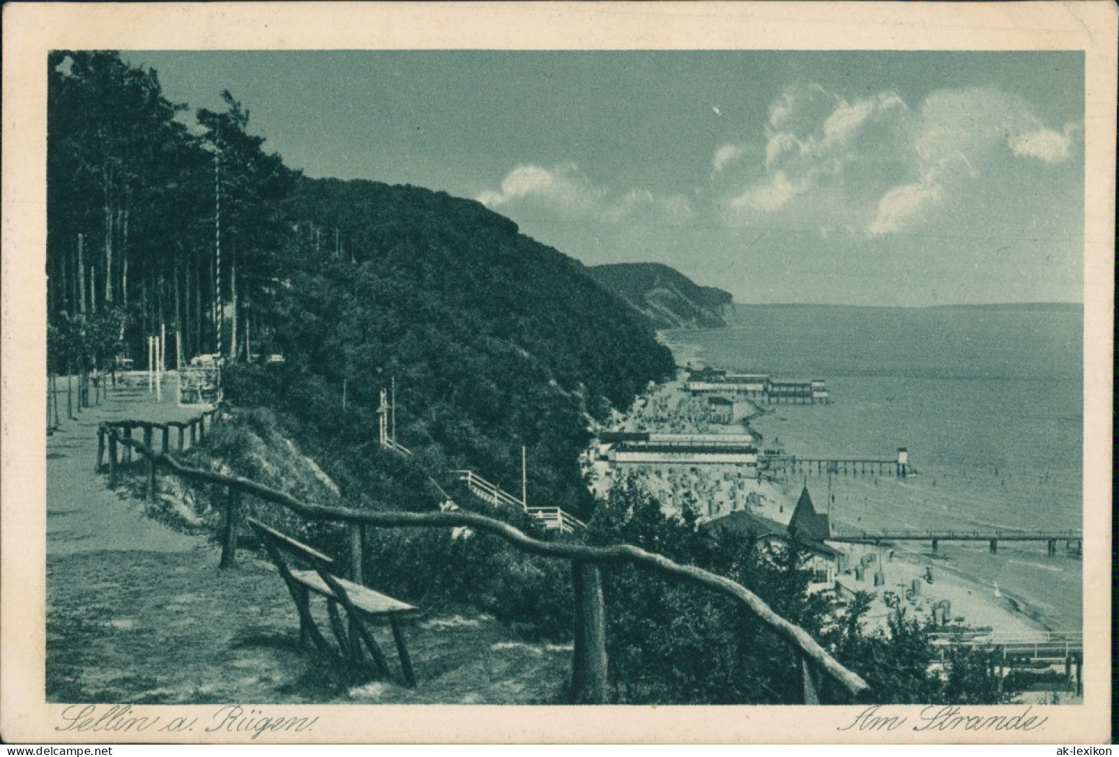 Ansichtskarte Sellin Badestrände Bebauung Weg 1927 - Sellin