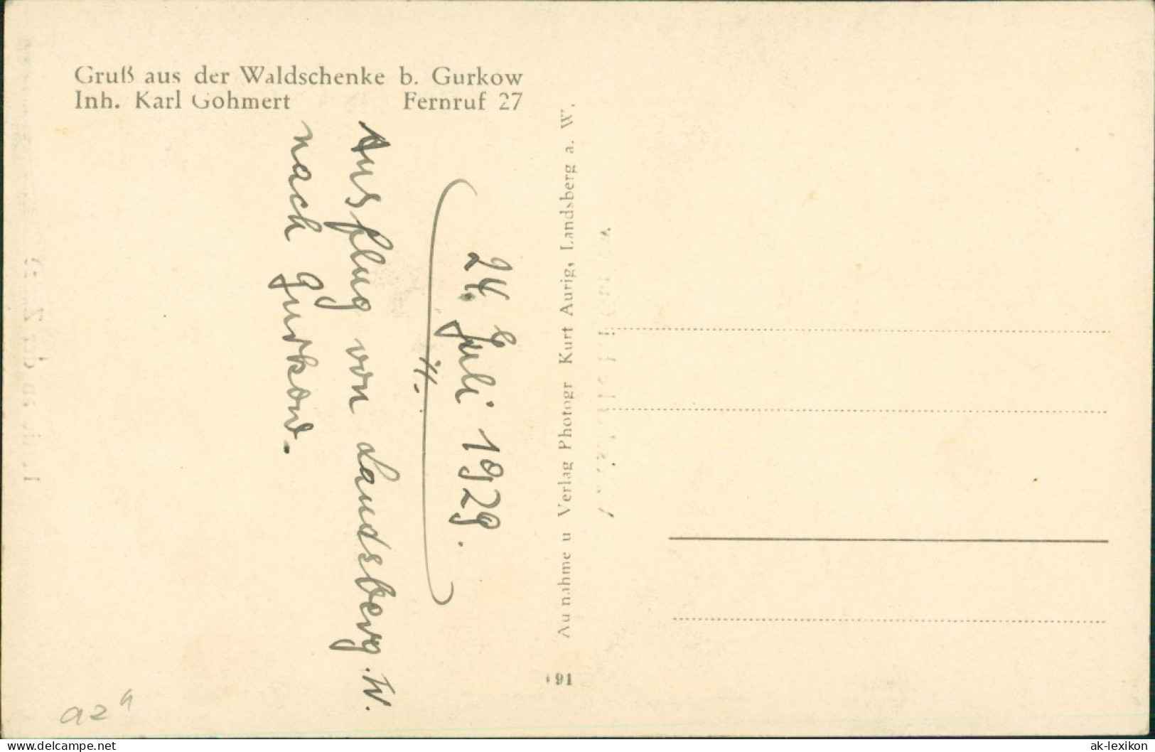 Postcard Gurkow Górki Notecki 2 Bild Waldschänke Umland 1929 - Neumark